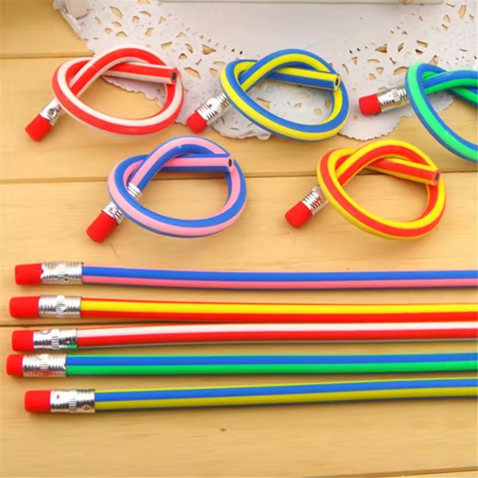 5pcs Soft Bendable Pencils For Kids Pencil With Eraser Stationery For School Student Writing Drawing Pens School Supplies