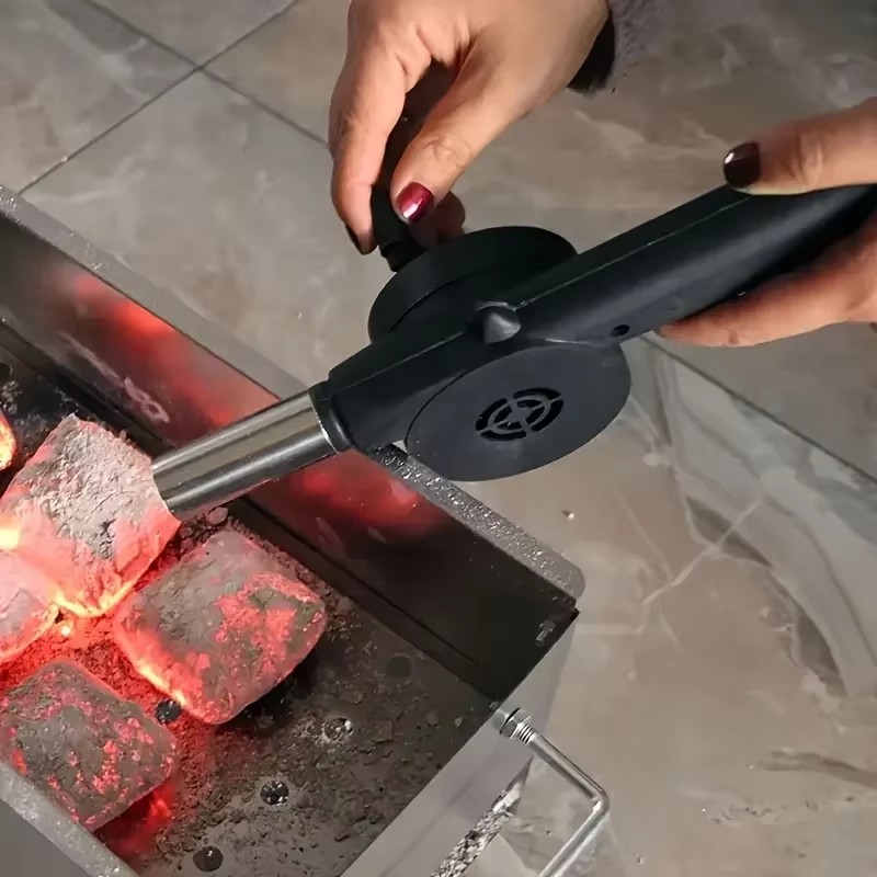 1PC  BBQ Fan Air Blower with Power Variable Speed Controller Barbecue Fan Air Blower 12V Large 110V 220V Powered Fan US/EU Plug