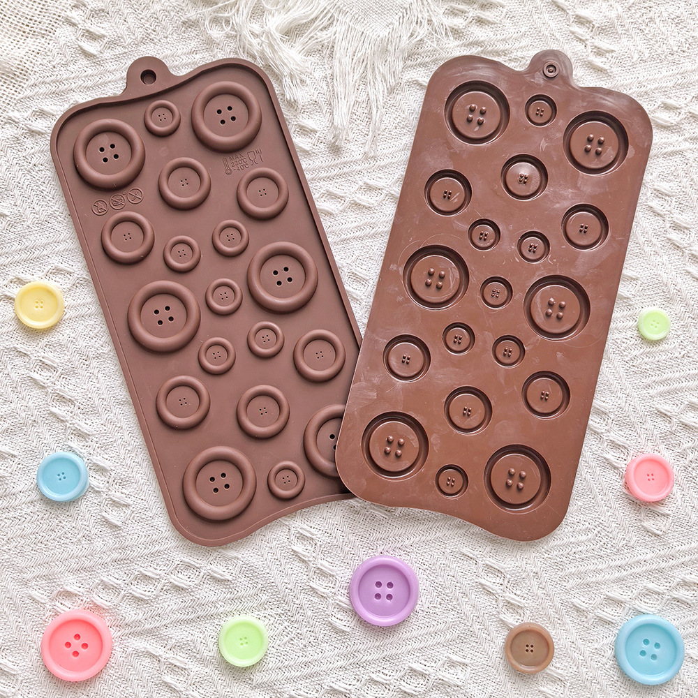 Chocolate Mold Tray ButtonShape Mold DIY Fondant Pastries Candy Making Baking Tools
