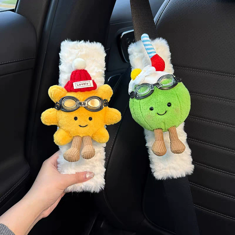 Creative Coconut Lemon Water Car Seat Belt Decoration New Car Gift Four Seasons General Motors Seat Belt Shoulder Cover