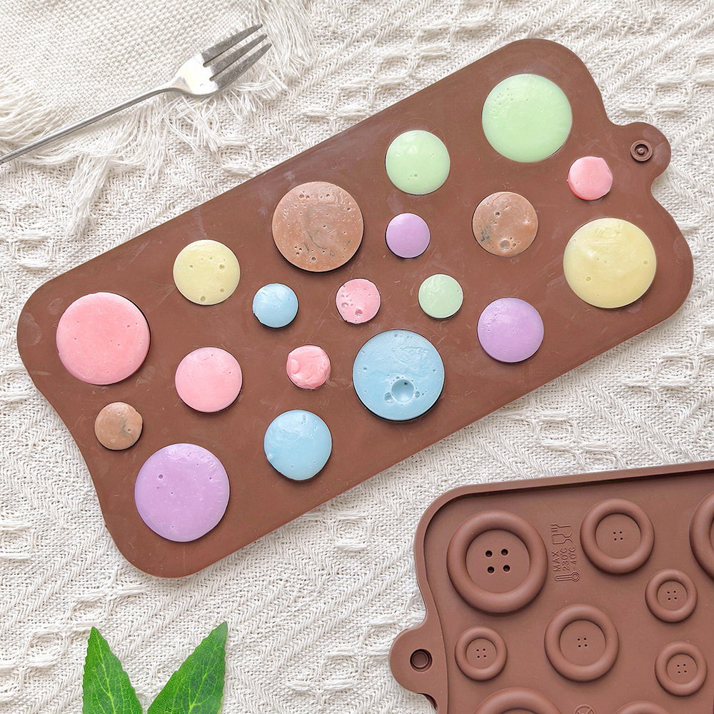 Chocolate Mold Tray ButtonShape Mold DIY Fondant Pastries Candy Making Baking Tools