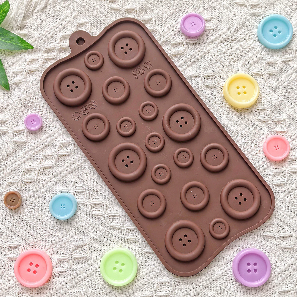 Chocolate Mold Tray ButtonShape Mold DIY Fondant Pastries Candy Making Baking Tools