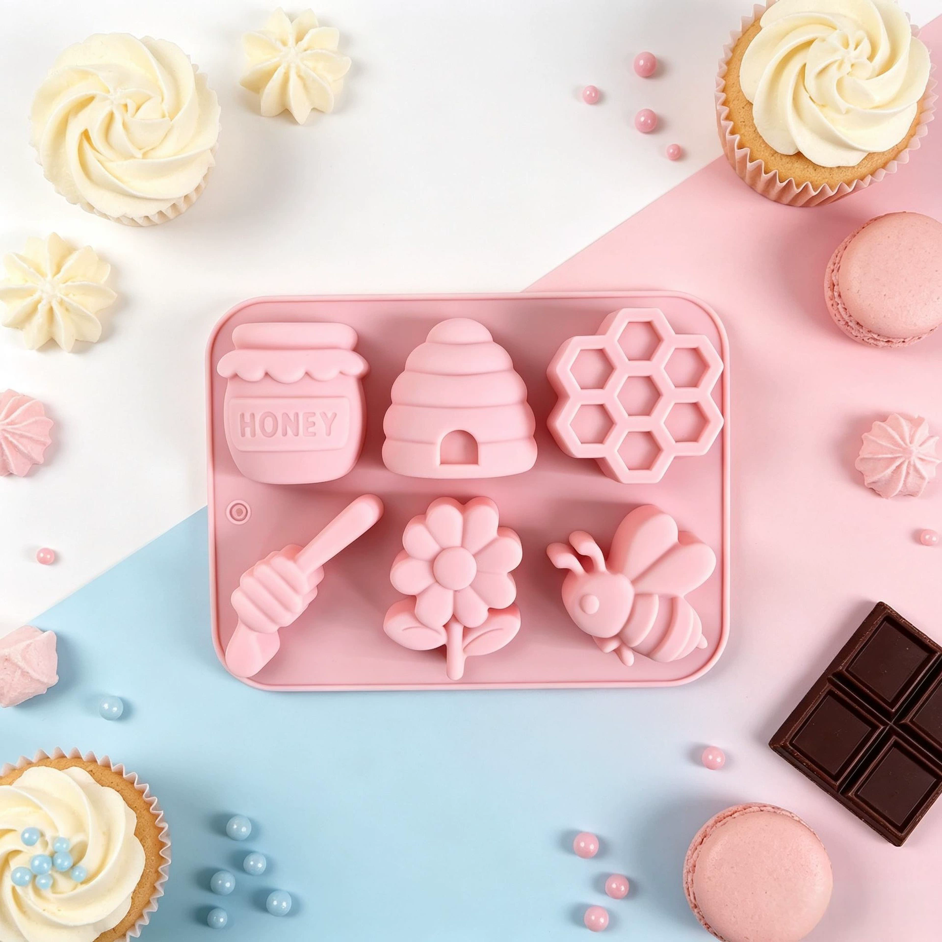 New Bee Theme Mousse Cake Mold Reusable Flexible Chocolate Dessert Mold Non-Stick 6 Options Baking Mould Dessert Making