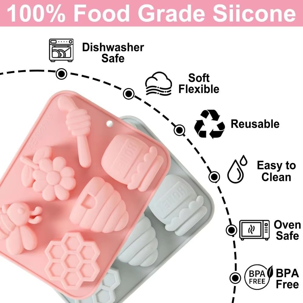 New Bee Theme Mousse Cake Mold Reusable Flexible Chocolate Dessert Mold Non-Stick 6 Options Baking Mould Dessert Making