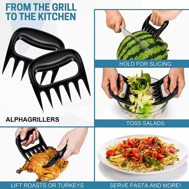 1PC  Bear Claw Grinder Tear Meat Tools Bear Claw BBQ Fork To Tear Meat Food Fork Points As Meat Barbecue Tools In The Kitchen