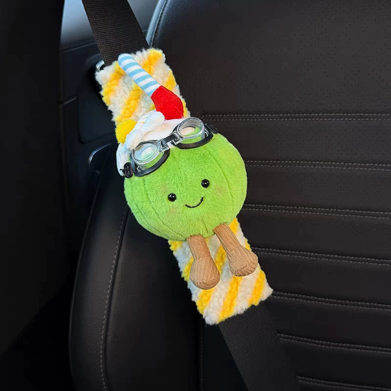 Creative Coconut Lemon Water Car Seat Belt Decoration New Car Gift Four Seasons General Motors Seat Belt Shoulder Cover