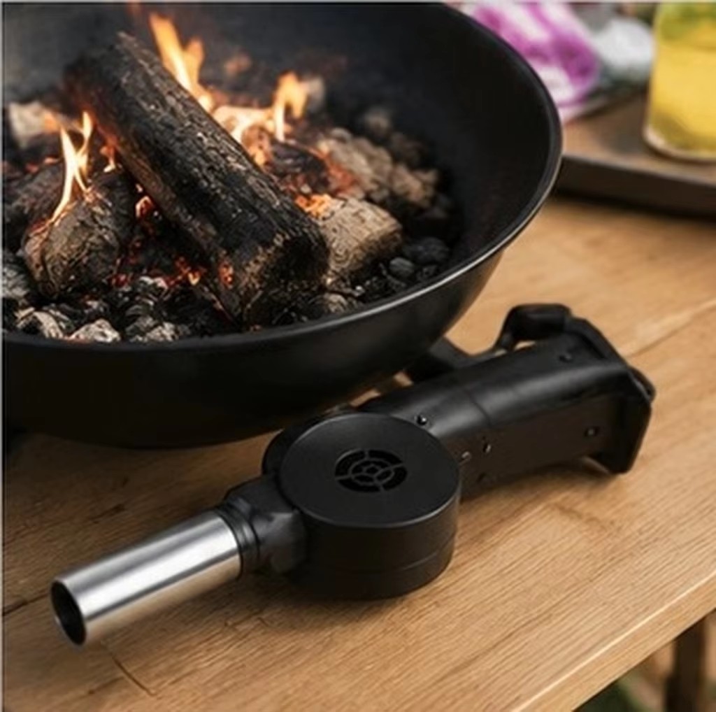 1PC  BBQ Fan Air Blower with Power Variable Speed Controller Barbecue Fan Air Blower 12V Large 110V 220V Powered Fan US/EU Plug