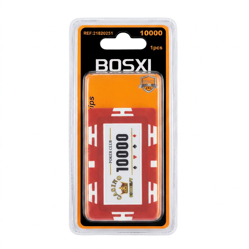 Poker chips with five-star film, square card chips, thick plastic chips, mahjong chips