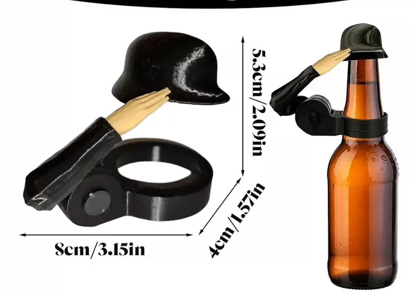 1Pcs Creative Beer Bottle Cap Helmet Salute Soldier Shaped Dustproof Cover Reusable Bottles Covers for Party Bar Decoration