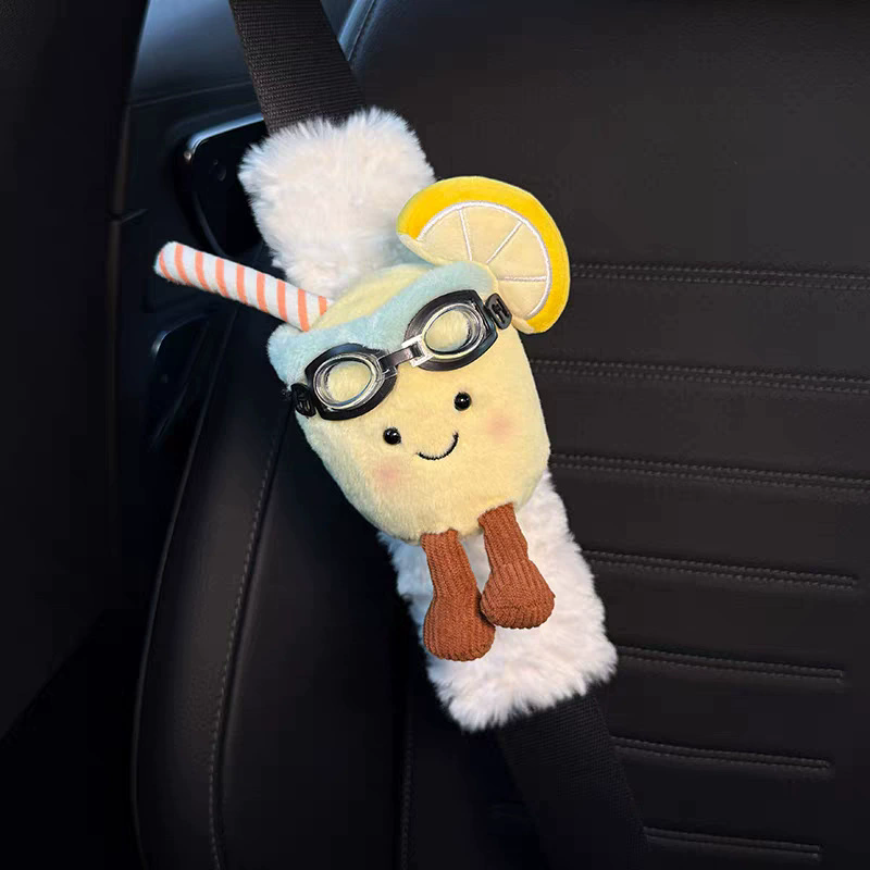 Creative Coconut Lemon Water Car Seat Belt Decoration New Car Gift Four Seasons General Motors Seat Belt Shoulder Cover