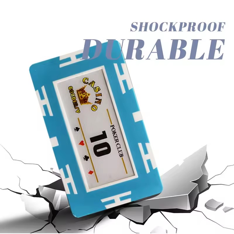 Poker chips with five-star film, square card chips, thick plastic chips, mahjong chips