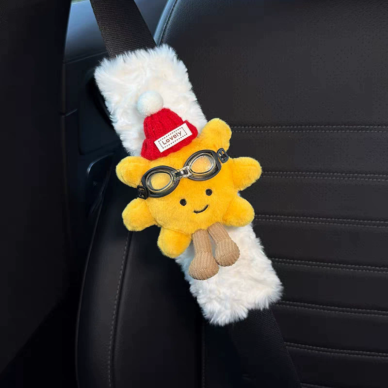 Creative Coconut Lemon Water Car Seat Belt Decoration New Car Gift Four Seasons General Motors Seat Belt Shoulder Cover