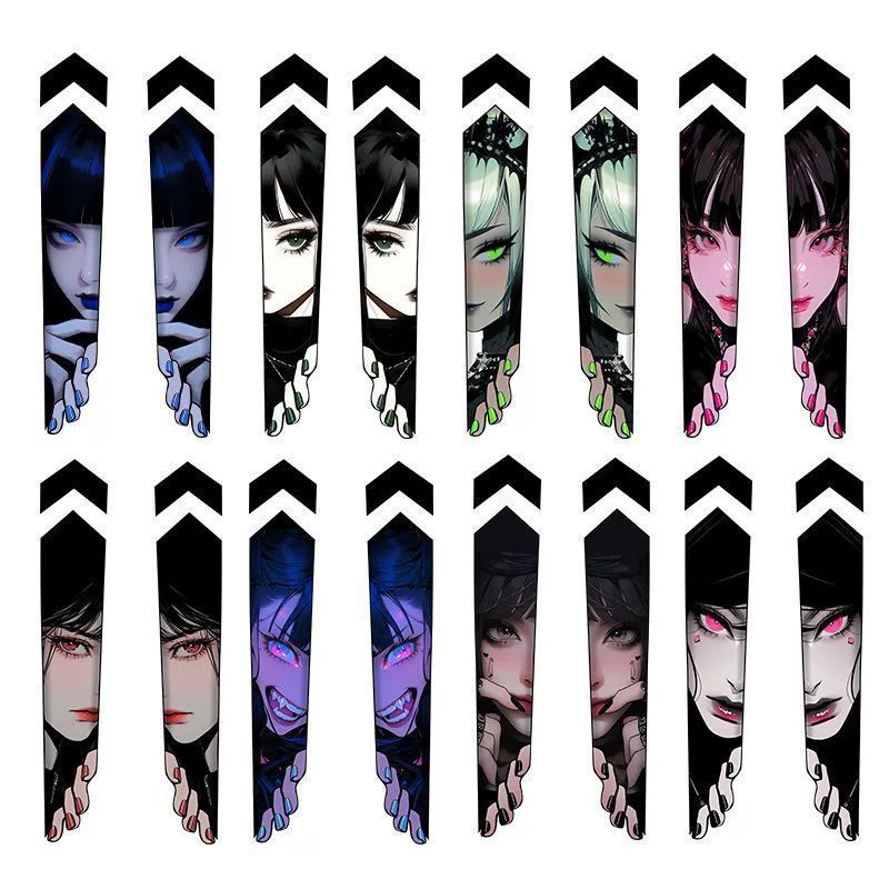 1Pair Anime Eyes Stickers Waterproof Vinyl Decal for Bicycle Fork Top Tube Motorbike MTB E-Scooter Decoration Bike Customization