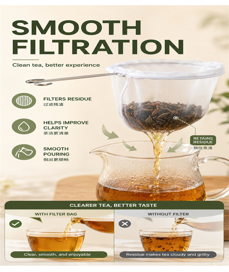 New Reusable Fabric Mesh Nut Milk Bag Filter Strainer For Soybean Juice Herb Tea Cold Brew Coffee Kitchen Tool