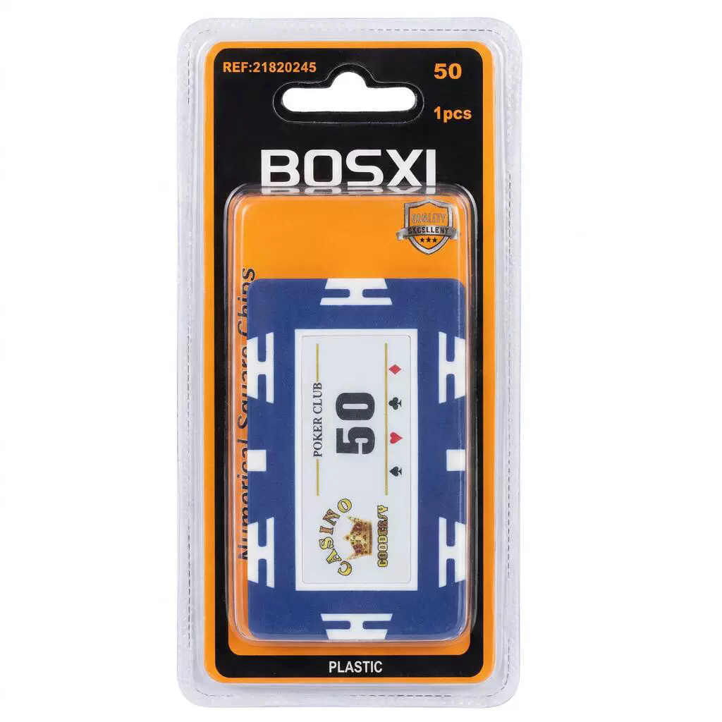 Poker chips with five-star film, square card chips, thick plastic chips, mahjong chips