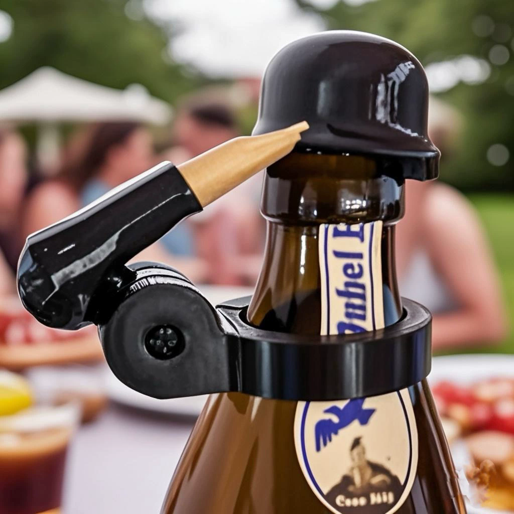 1Pcs Creative Beer Bottle Cap Helmet Salute Soldier Shaped Dustproof Cover Reusable Bottles Covers for Party Bar Decoration