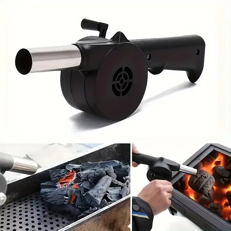 1PC  BBQ Fan Air Blower with Power Variable Speed Controller Barbecue Fan Air Blower 12V Large 110V 220V Powered Fan US/EU Plug