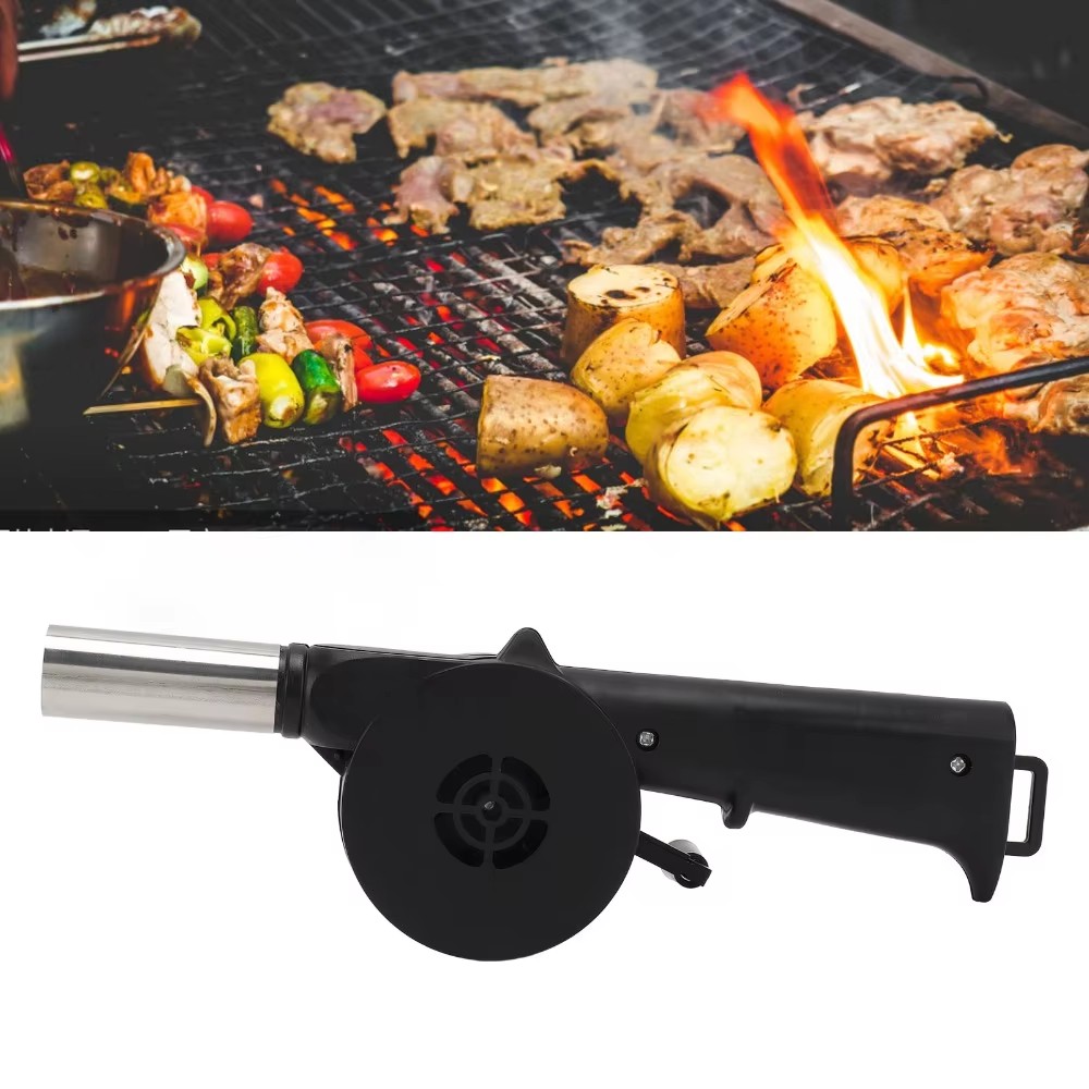 1PC  BBQ Fan Air Blower with Power Variable Speed Controller Barbecue Fan Air Blower 12V Large 110V 220V Powered Fan US/EU Plug