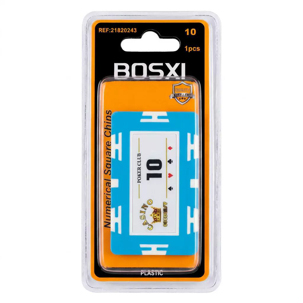 Poker chips with five-star film, square card chips, thick plastic chips, mahjong chips