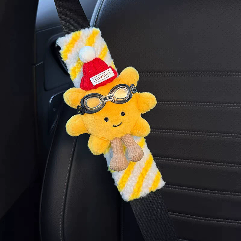 Creative Coconut Lemon Water Car Seat Belt Decoration New Car Gift Four Seasons General Motors Seat Belt Shoulder Cover