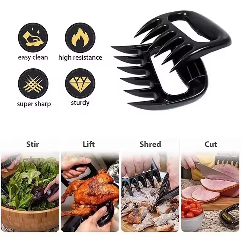 1PC  Bear Claw Grinder Tear Meat Tools Bear Claw BBQ Fork To Tear Meat Food Fork Points As Meat Barbecue Tools In The Kitchen