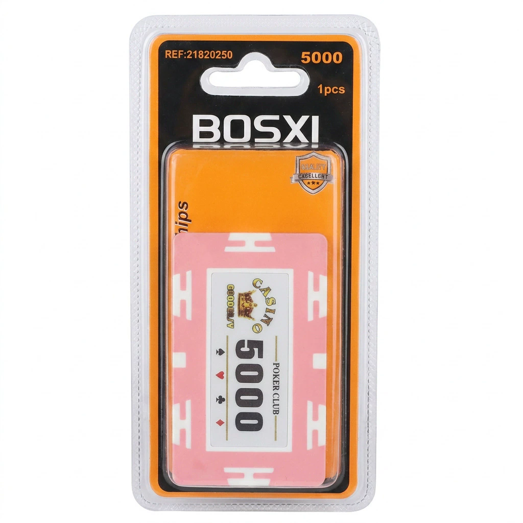Poker chips with five-star film, square card chips, thick plastic chips, mahjong chips