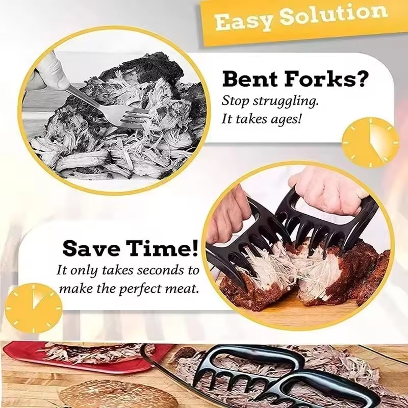 1PC  Bear Claw Grinder Tear Meat Tools Bear Claw BBQ Fork To Tear Meat Food Fork Points As Meat Barbecue Tools In The Kitchen