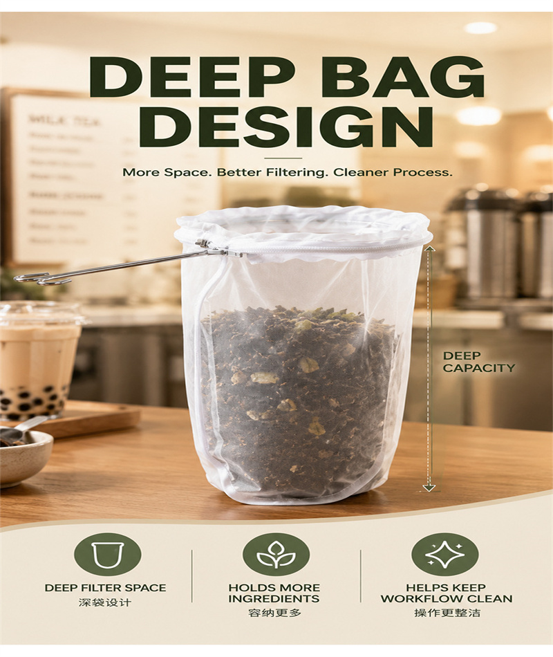 New Reusable Fabric Mesh Nut Milk Bag Filter Strainer For Soybean Juice Herb Tea Cold Brew Coffee Kitchen Tool