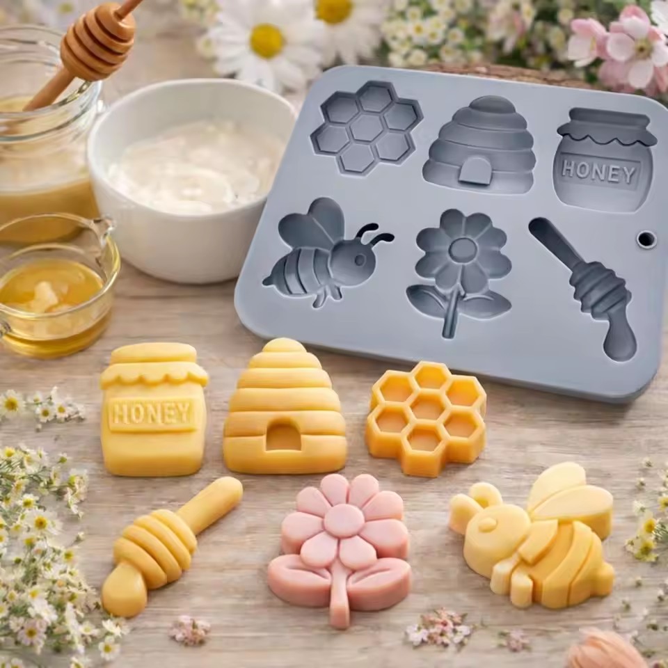 New Bee Theme Mousse Cake Mold Reusable Flexible Chocolate Dessert Mold Non-Stick 6 Options Baking Mould Dessert Making