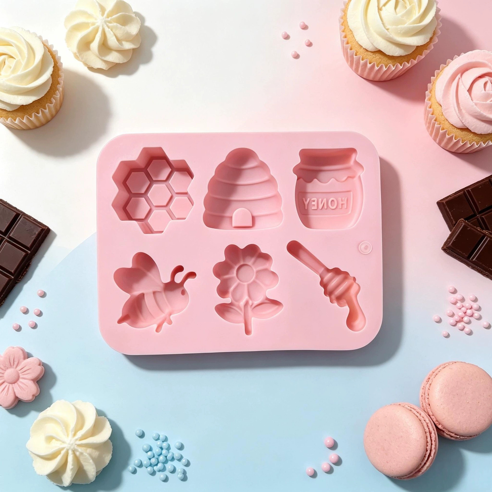 New Bee Theme Mousse Cake Mold Reusable Flexible Chocolate Dessert Mold Non-Stick 6 Options Baking Mould Dessert Making