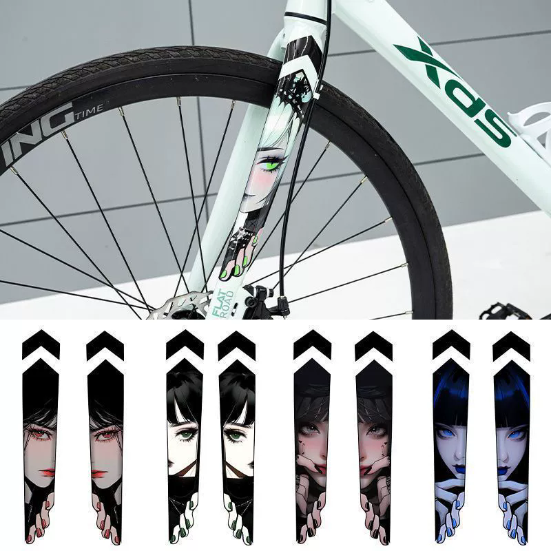 1Pair Anime Eyes Stickers Waterproof Vinyl Decal for Bicycle Fork Top Tube Motorbike MTB E-Scooter Decoration Bike Customization