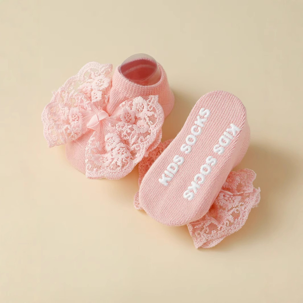 Baby Girls Flat Shoes, Soft Sole Bowknot Flower Print Non-slip Indoor Outdoor Toddler Shoes 0-12M