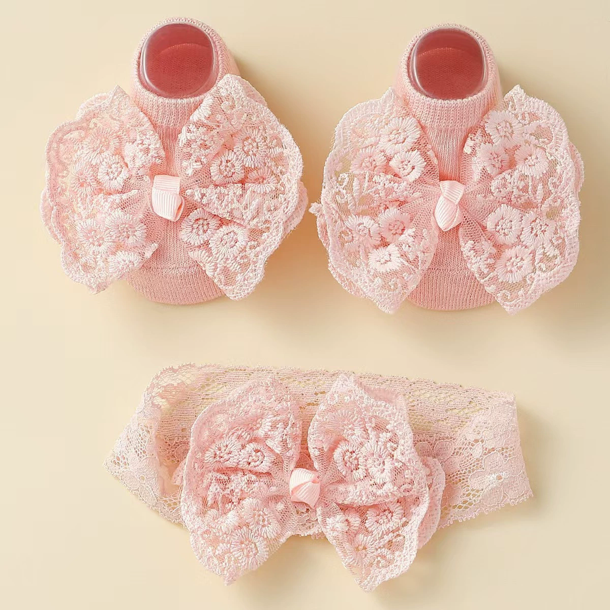 Baby Girls Flat Shoes, Soft Sole Bowknot Flower Print Non-slip Indoor Outdoor Toddler Shoes 0-12M