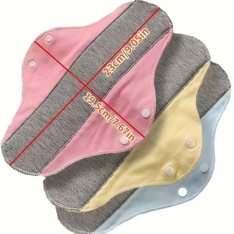 3Pcs Reusable Adult Diaper Incontinence Pads Menstrual Cloth Non-slip Soft Pads Washable Panty Liners Feminine Hygiene Pad FA-499
