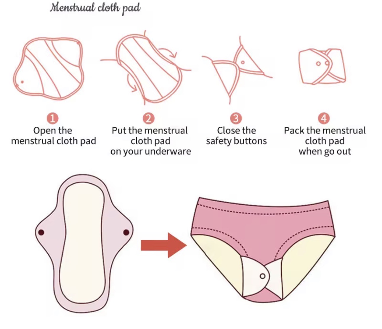 Leak proof & Odor free, Breathable Random colour bamboo cloth Reusable Washable Sanitary pad, sanitary towel for postpartum care and organic for first period, gentler feeling