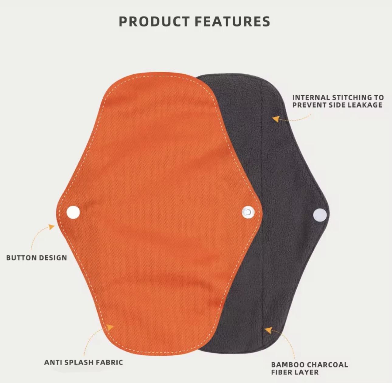 Leak proof & Odor free, Breathable Random colour bamboo cloth Reusable Washable Sanitary pad, sanitary towel for postpartum care and organic for first period, gentler feeling