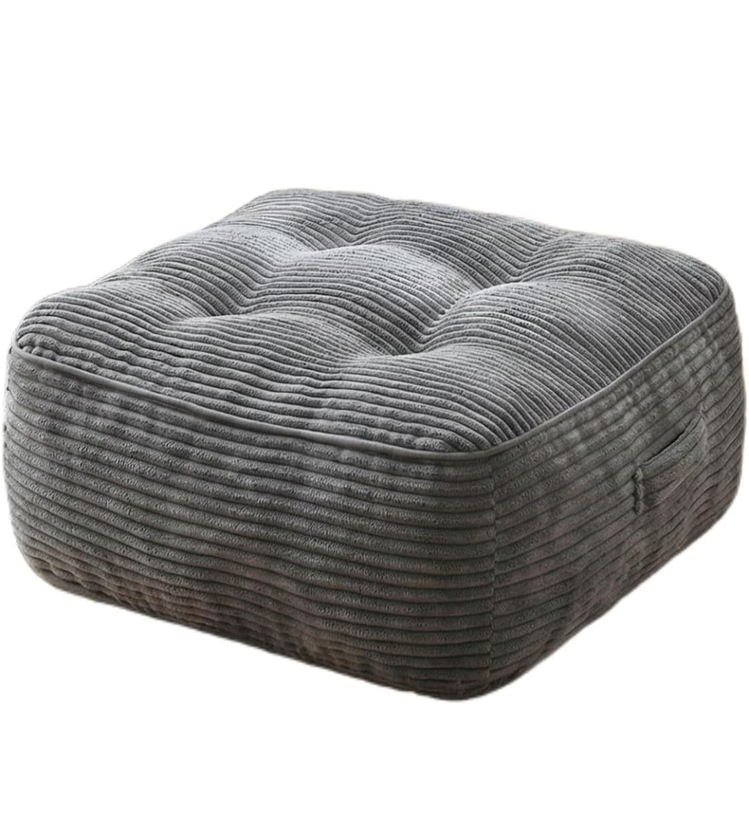 11" Thick Washable Floor Pillow for Adults, Yoga & Meditation Cushion with Handle, Square Large Pillows Seating with Removable Tufted Corduroy Cover for Tatami Living Room Board Games
