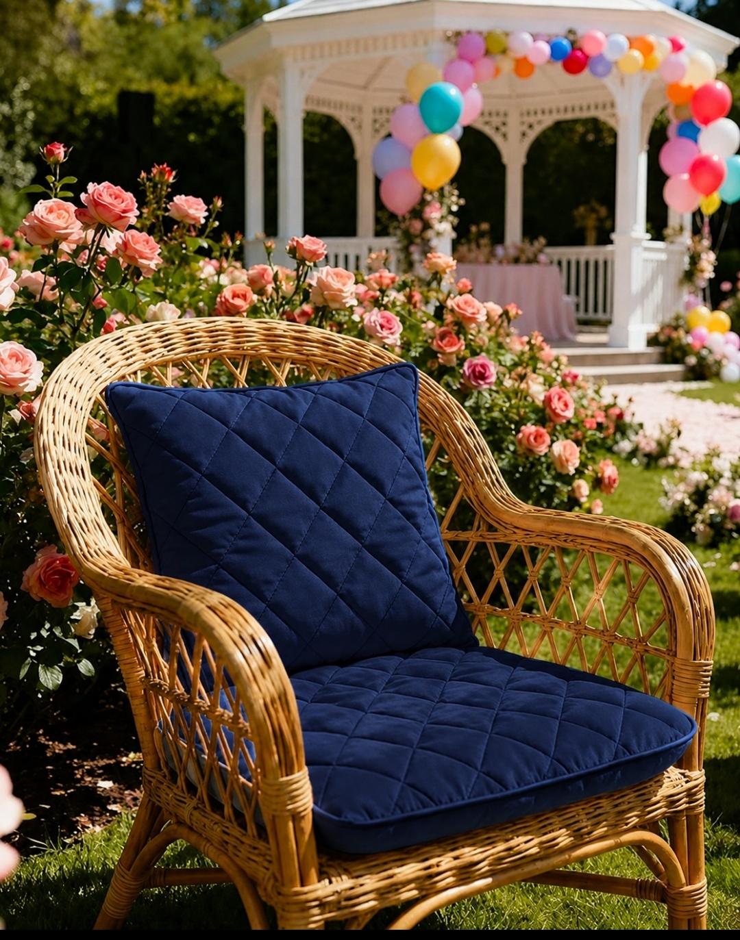 Luxury Velvet Quilted Indoor/Outdoor Chair Cushion Set – 22" x 22" x 4"