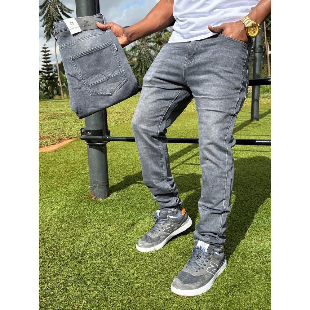 Grey Stretch Skinny Jeans for Gents - Comfortable Stretch Denim Pants, Streetwear & Smart Casual Outing Trousers, Gents Casual Wear, Men's Jeans, Men's Clothing