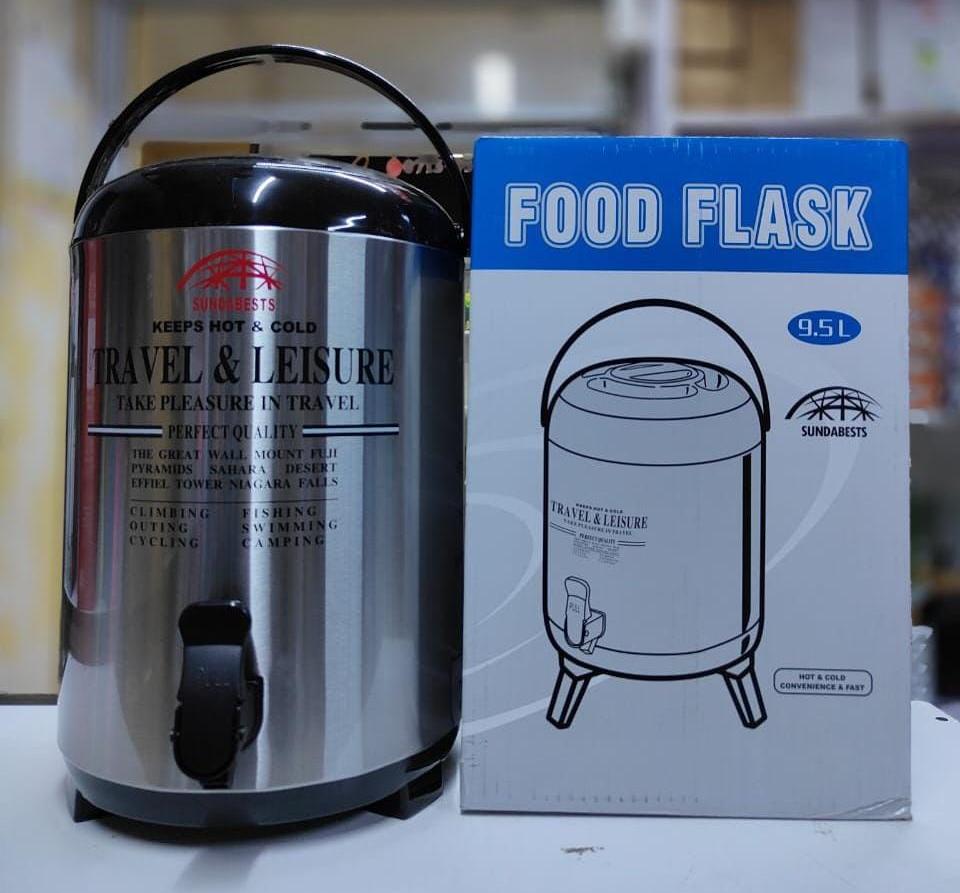 ☕ 9.5L Insulated Food Flask – Large Capacity Hot & Cold Beverage & Food Dispenser Serve hot meals and refreshing cold drinks with confidence using the 9.5L Insulated Food Flask. Designed with premium