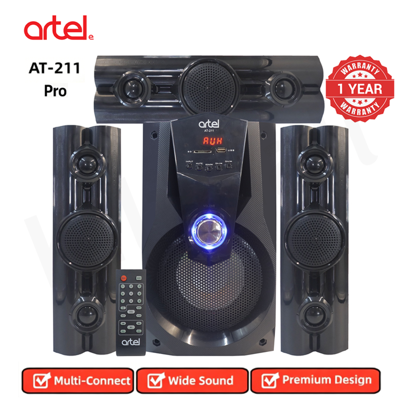 Artel AT-211 3.1CH Multimedia Bluetooth Subwoofer Speaker, 20000W High Power Home Audio System, Supports Bluetooth/USB/SD/FM Multi-Mode Playback, Remote Control Included, 1 Year Warranty