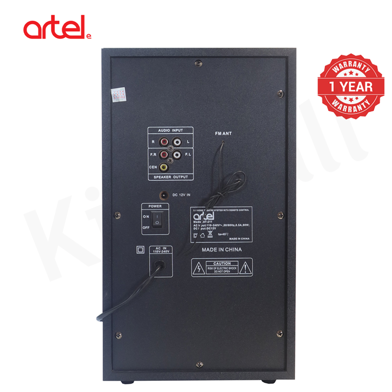 Artel AT-211 3.1CH Multimedia Bluetooth Subwoofer Speaker, 20000W High Power Home Audio System, Supports Bluetooth/USB/SD/FM Multi-Mode Playback, Remote Control Included, 1 Year Warranty