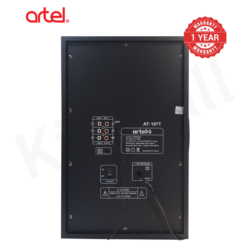 Artel AT-107T 3.1CH Multimedia Bluetooth Subwoofer Speaker, 20000W High Power Home Audio System Supports Bluetooth/USB/SD/FM Multi-Mode Playback, Remote Control Included, 1 Year Warranty.