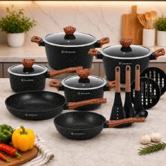 PRICE DROP! PRICE DROP! 🔥15-Pc Edenberg Non-Stick Cookware Set ✨Upgrade your kitchen with this stylish, quality & versatile cookware set!