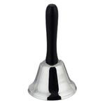 Sundar Hand Bell - Chrome-Plated Stainless Steel, 12x6.5x6.5cm, Ideal for Office, Library, Christmas Decoration