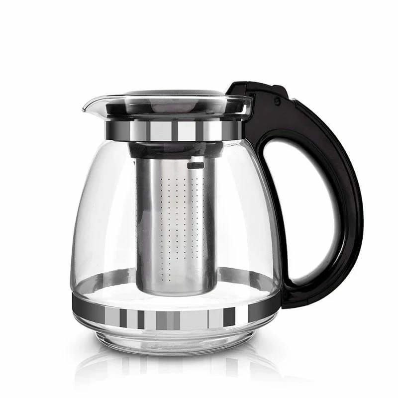 HIGH BOROSILICATE INFUSER KETTLE CAPACITY 1500ML TEA POT WITH REMOVABLE BOROSILICATE CLEAR TEA KETTLE, TEAPOT BLOOMING AND LOOSE LEAF TEA MAKER TEA BREWER FOR CAMPING, TRAVEL