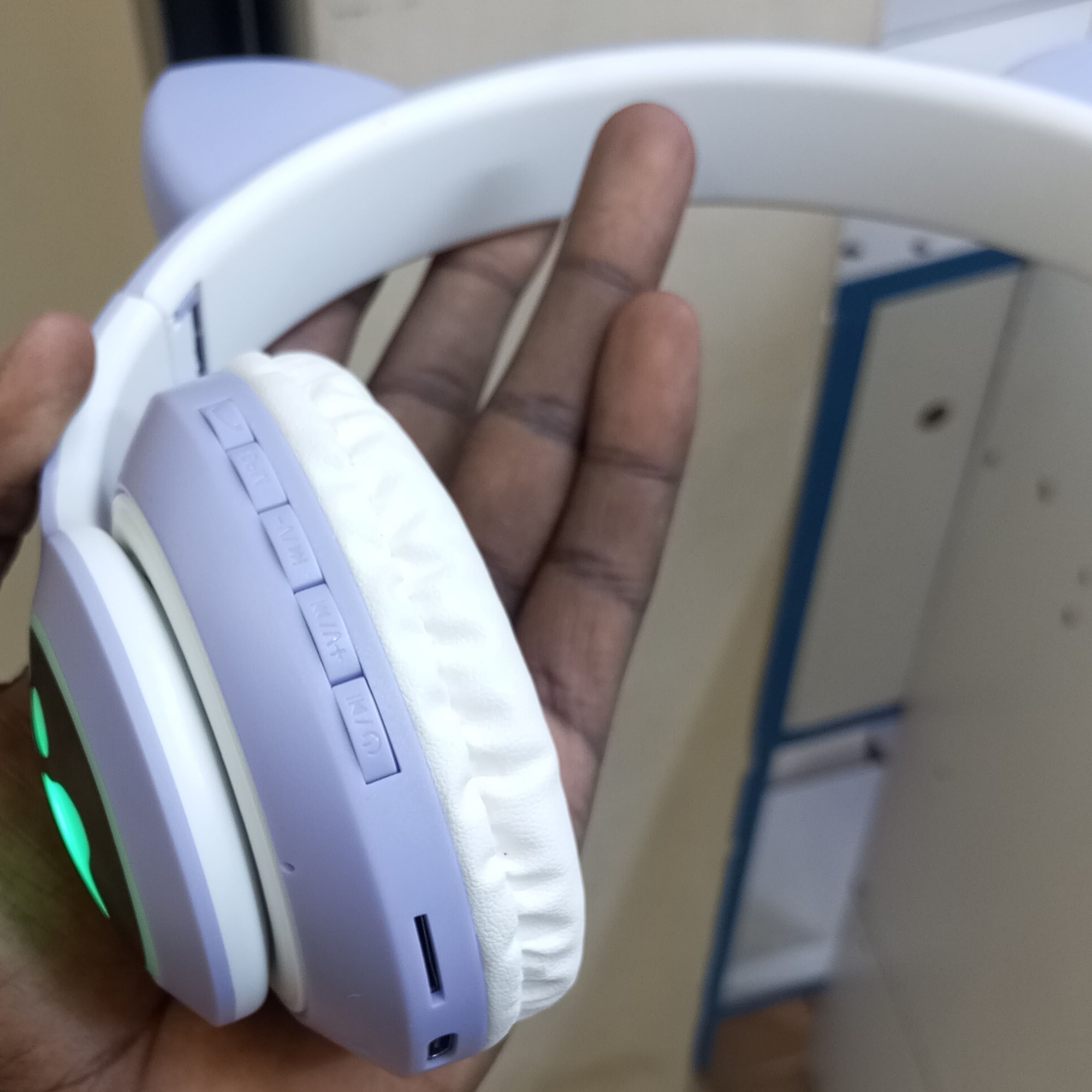 Purple CAT STN-28 Pro Wireless Headphones with RGB Lights and foldable storage – Type-C Charging