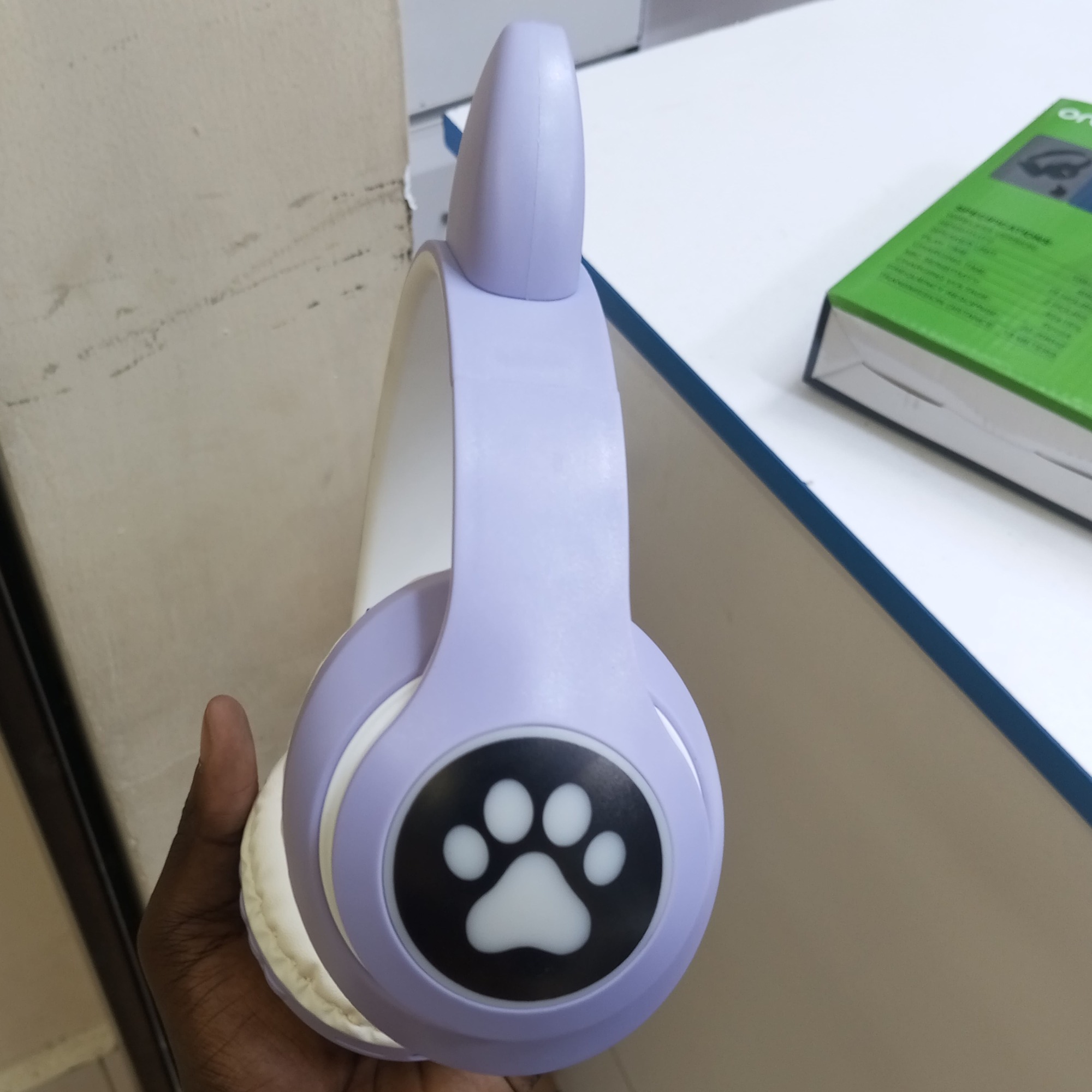 Purple CAT STN-28 Pro Wireless Headphones with RGB Lights and foldable storage – Type-C Charging