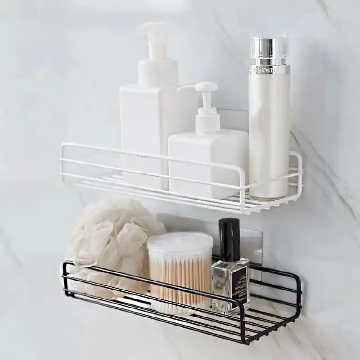 NEW ARRIVALS🔥🔥🔥Generic Multipurpose Rectangular Shape Bathroom Shelf/Rack/Organiser/Stand/Holder with Soap Dish and Toothbrush Holder Tumbler Wall Mounted Accessories for Home and Kitchen