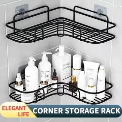 NEWEST!Hot Selling Bathroom Organizer Corner Shelf Shampoo Storage Rack Holder Kitchen Organiser No-Drill Triangle Storage Rack Bathroom Shelf for Shampoo, Soap, Toiletries—Space-Saving Organiser